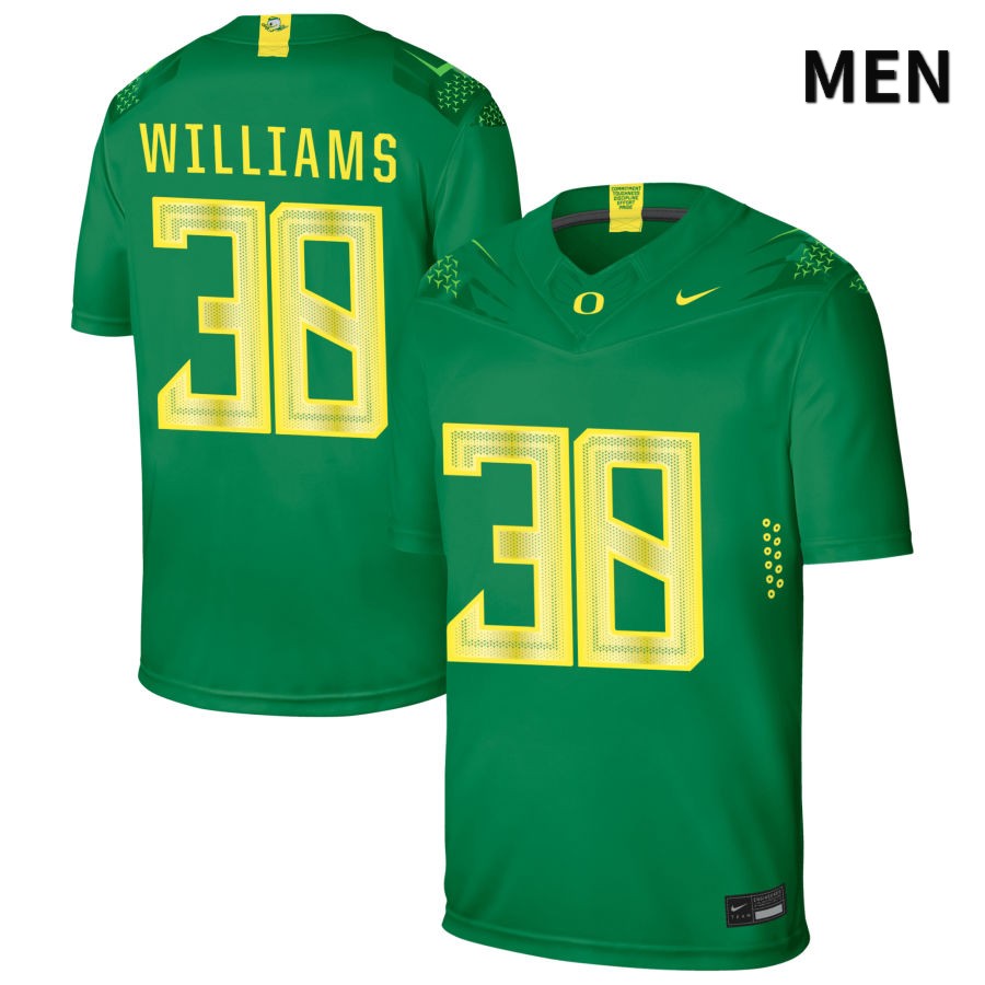 Oregon Ducks Men's #38 Rayquan Williams Football College Authentic Green NIL 2022 Nike Jersey LBG33O1F